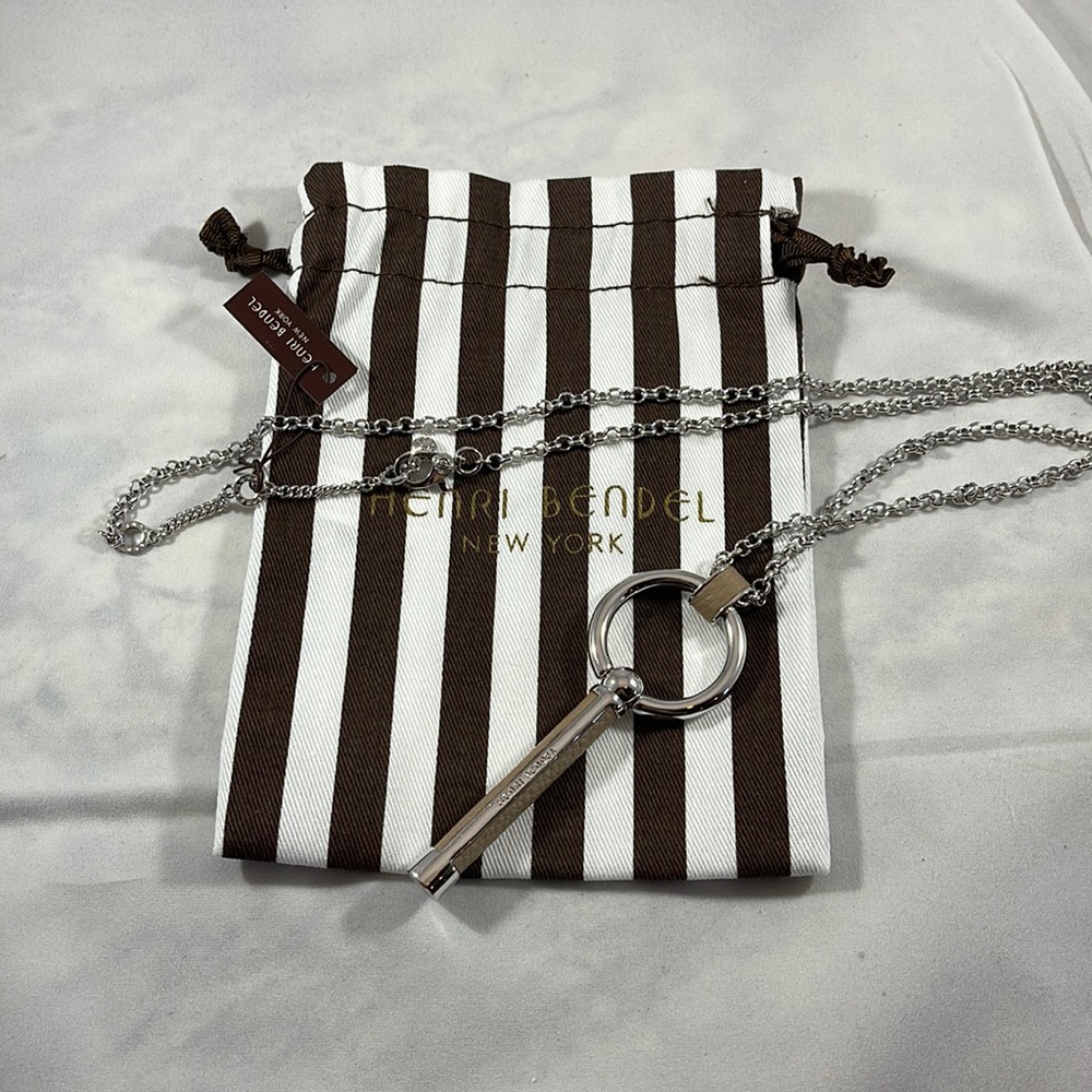 New! Henri Bendel Leather Wrapped Pendant